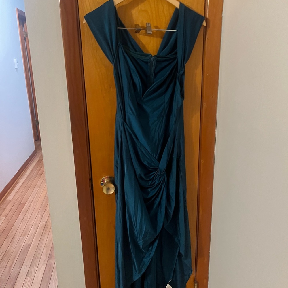 SHEIN Asymmetrical Teal Dress